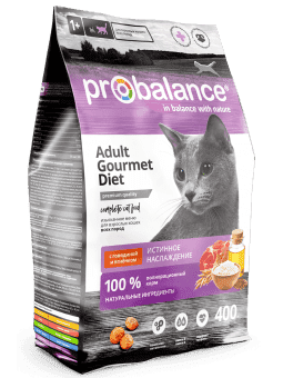 Сухой корм для кошек Probalance Gourmet Diet Beef & Lamb с говядиной и ягненком, 400г