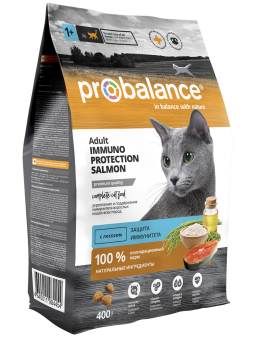 Сухой корм для кошек Probalance Immuno, защита иммунитета, с лососем, 400г