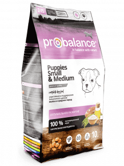 Сухой корм для щенков мелких и средних пород Probalance Immuno Puppies Small & Medium, защита иммунитета, 10кг